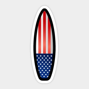 Surf Board American US Flag Patriotic Surfers Sticker